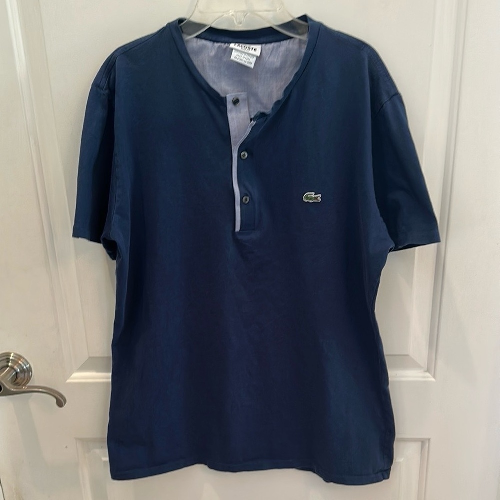 Lacoste Blue Polo Shirt Classic Design Cotton Pique